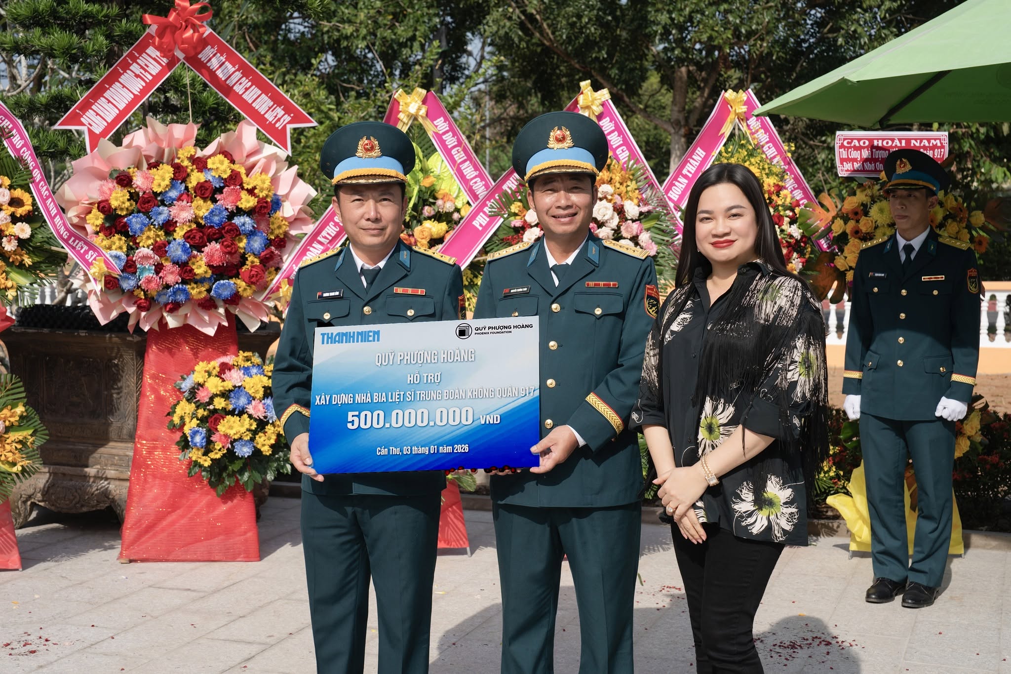 Quỹ Phượng Hoàng tài trợ công trình Nhà bia tưởng niệm các anh hùng liệt sĩ Trung đoàn 917